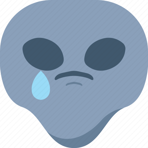 Alien, emoji, emoticon, sad, tear, universe icon - Download on Iconfinder