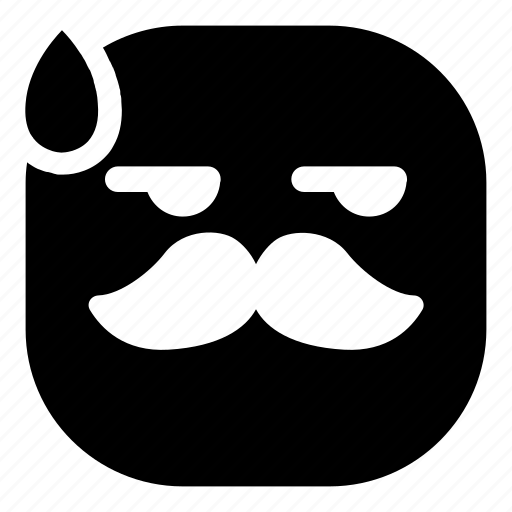 Disappointed, drop, emoji, emoticon, mustache, sad, smiley icon - Download on Iconfinder