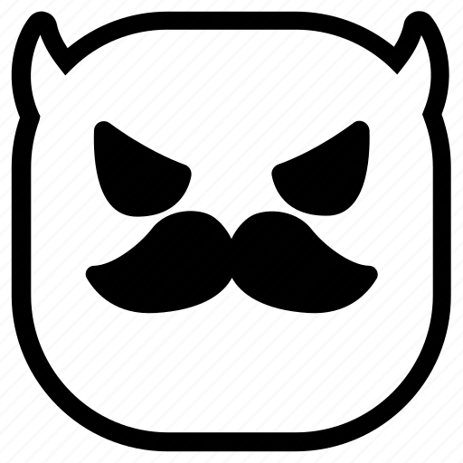 Angry, devil, emoji, emoticon, mustache, smiley icon - Download on Iconfinder