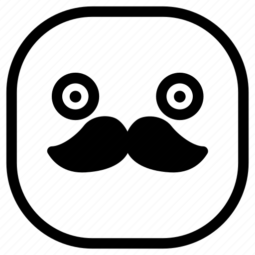 Confused, emoji, emoticon, mustache, smiley, surprised icon - Download on Iconfinder