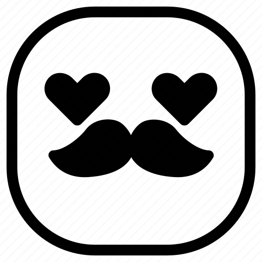Emoji, emoticon, love, lovely, mustache, smiley icon - Download on Iconfinder