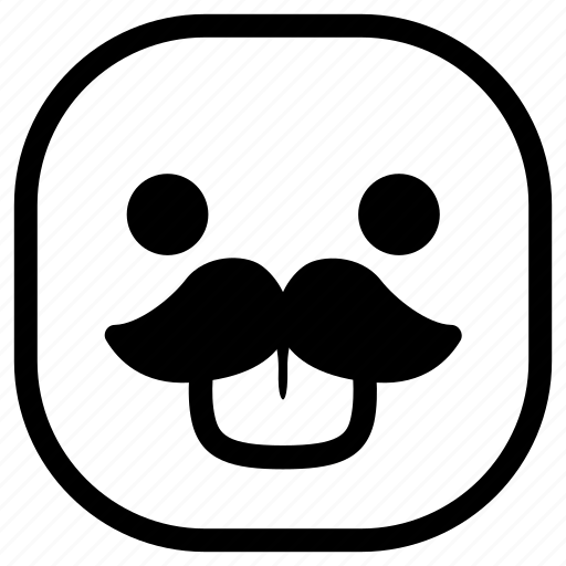 Emoji, emoticon, mustache, smiley, taunt, tongue icon - Download on Iconfinder