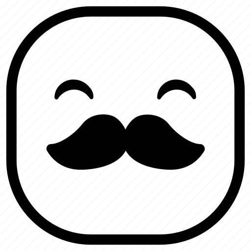 Emoji, emoticon, happy, mustache, smiley icon - Download on Iconfinder