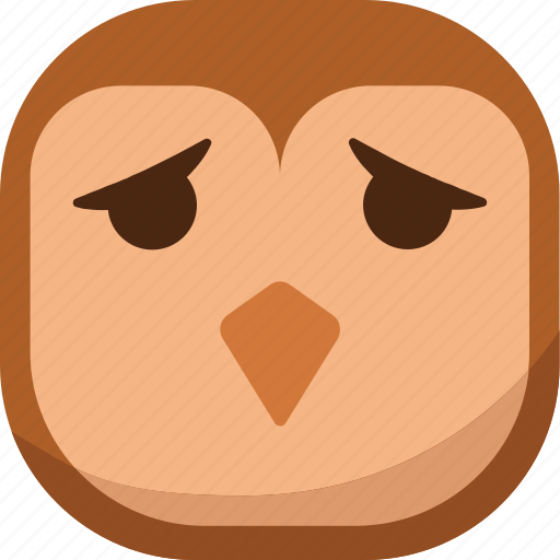 Bird, emoji, emoticon, owl, sad, smiley, surprised icon - Download on Iconfinder