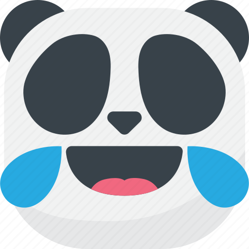 Asian, drops, emoji, emoticon, laugh, panda, smiley icon - Download on Iconfinder