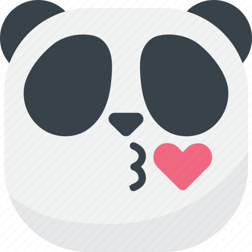 Asian, emoji, emoticon, kiss, love, panda, smiley icon - Download on Iconfinder