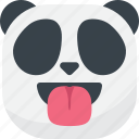 asian, emoji, emoticon, panda, smiley, taunt, tongue 