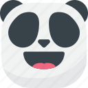 asian, emoji, emoticon, laugh, panda, smiley