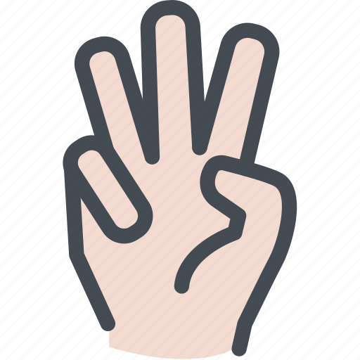 Counting, fingers, hand, three fingers, three icon - Download on Iconfinder