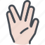 conversation, hand, hand gesture, vulcan salute, hand symbol 