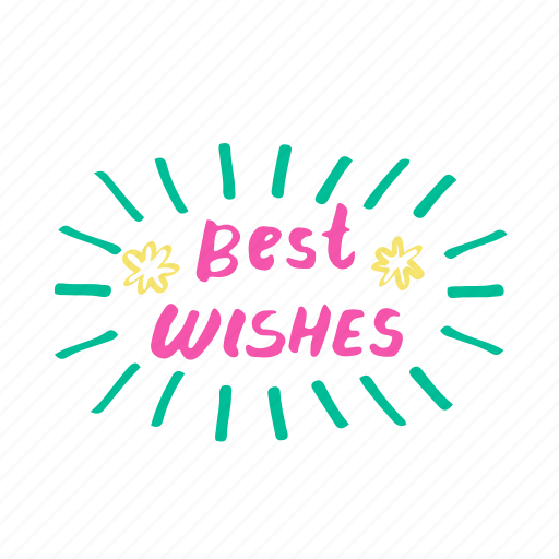 Best wishes, wish, word, hand written, cute, lettering, calligraphy icon - Download on Iconfinder
