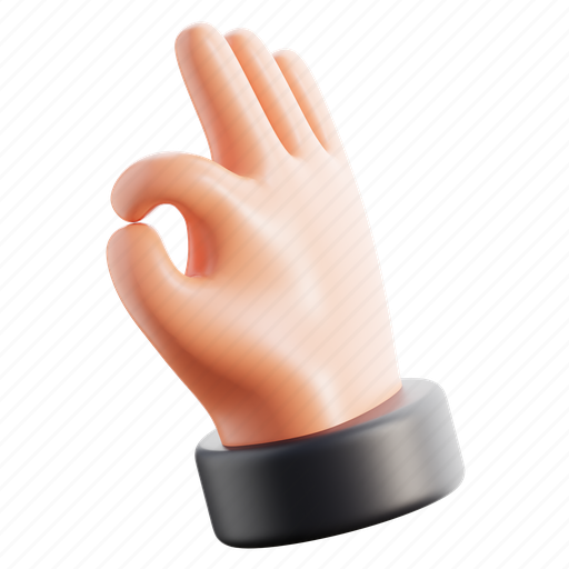 Ok, hand, gesture, sign, finger 3D illustration - Download on Iconfinder