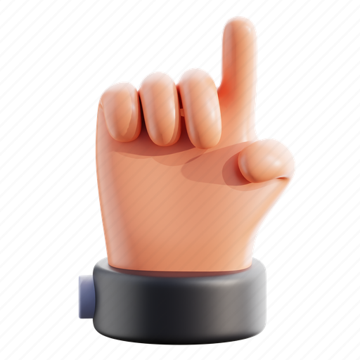 Pointing, hand, gesture, sign, finger 3D illustration - Download on Iconfinder