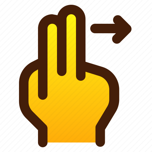 Arrow, finger, gesture, hand, right, swipe, two icon - Download on Iconfinder