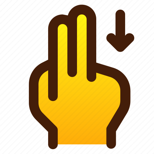 Arrow, down, finger, gesture, hand, swipe, two icon - Download on Iconfinder