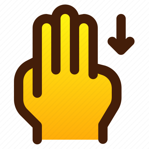 Arrow, down, finger, gesture, hand, three icon - Download on Iconfinder