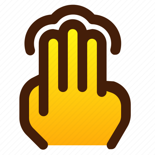 Finger, gesture, hand, tap, three icon - Download on Iconfinder