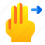 arrow, finger, gesture, hand, left, three 
