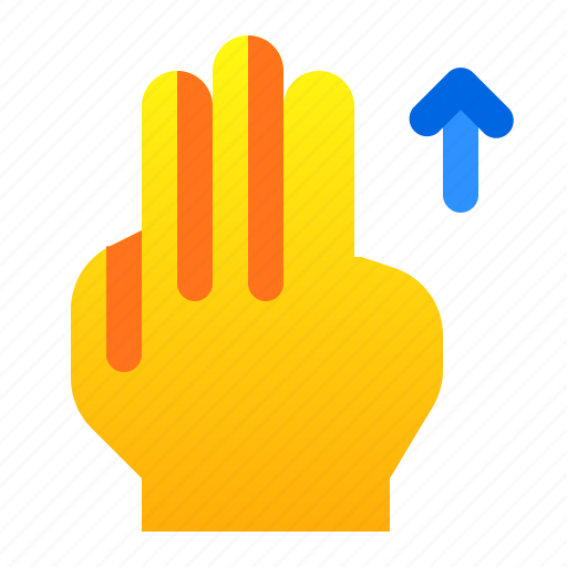 Arrow, finger, gesture, hand, three, up icon - Download on Iconfinder