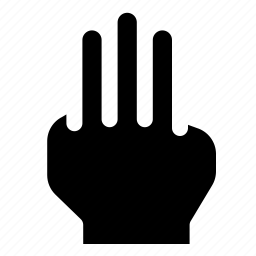Finger, gesture, hand, three icon - Download on Iconfinder