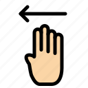 finger, four, gesture, left