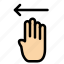 finger, four, gesture, left 