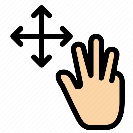 Finger, gestures, hold, three icon - Download on Iconfinder