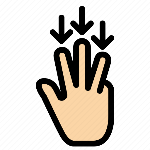 Arrow, down, finger, gestures icon - Download on Iconfinder