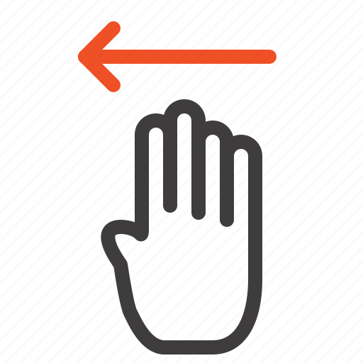 Finger, four, gesture, left icon - Download on Iconfinder