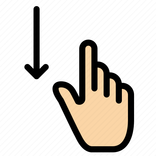 Down, finger, gesture, gestures, hand icon - Download on Iconfinder