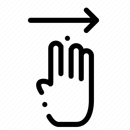 Finger, four, gesture, right icon - Download on Iconfinder