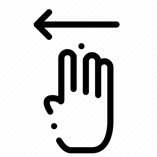 Finger, four, gesture, left icon - Download on Iconfinder