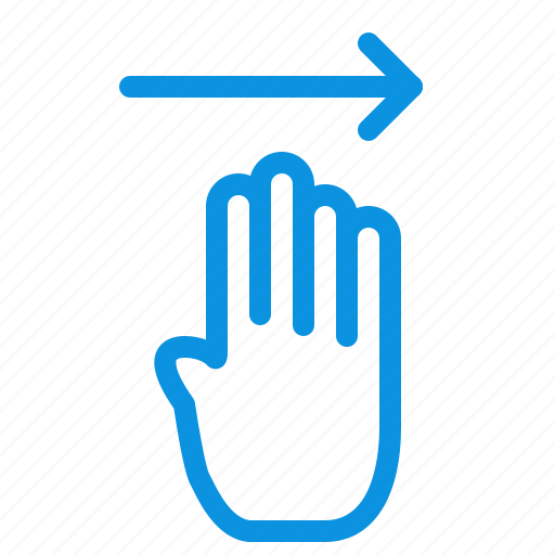 Finger, four, gesture, right icon - Download on Iconfinder
