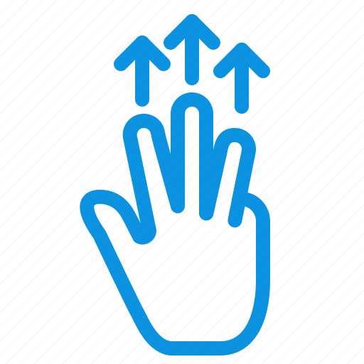 Finger, gestures, hand, mobile, three, touch icon - Download on Iconfinder