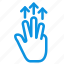 finger, gestures, hand, mobile, three, touch 
