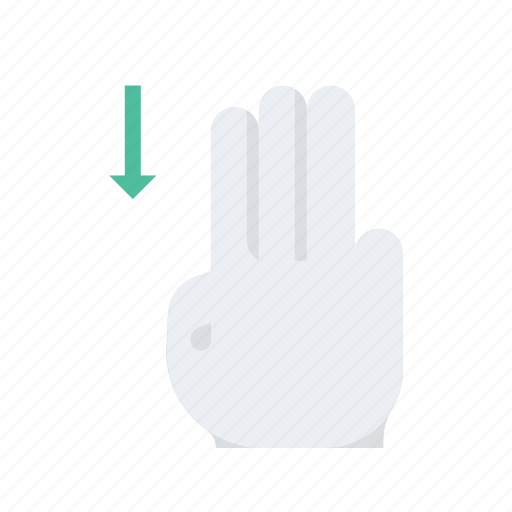 Click, down, finger, gesture, hand, press, three icon - Download on Iconfinder