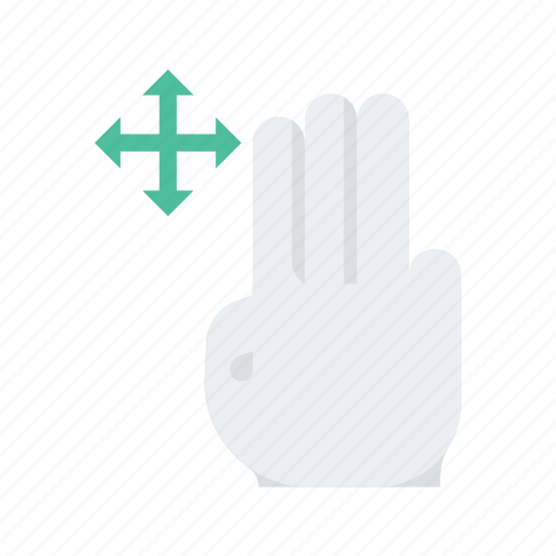 Click, finger, gesture, hand, move, press, three icon - Download on Iconfinder