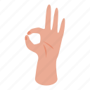 ok, hand, gesture, isometric