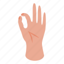 three, fingers, ok, isometric