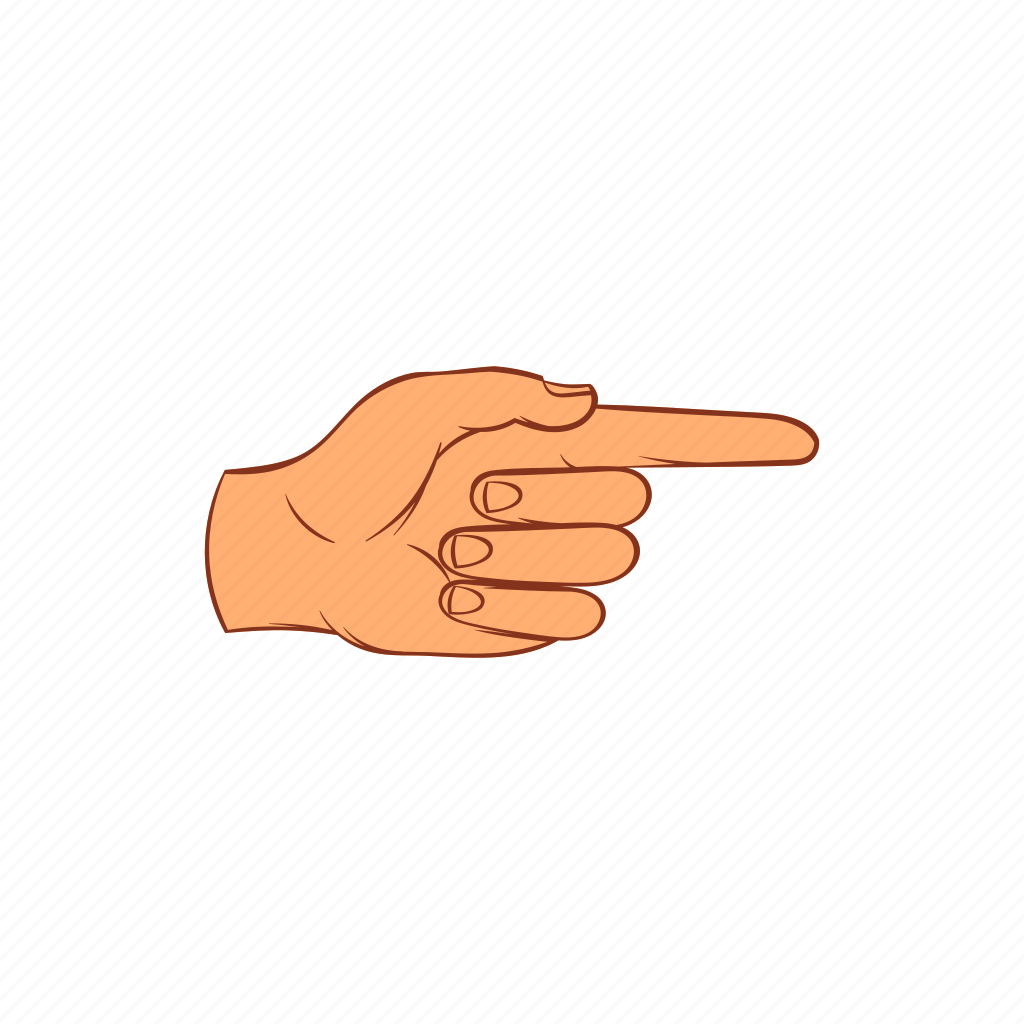 Cartoon, finger, forefinger, gesture, hand, point, sign icon - Download