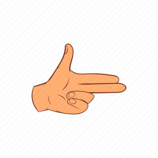 Cartoon, finger, forefinger, gesture, hand, pistol, sign icon - Download on Iconfinder