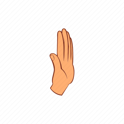Cartoon, gesture, hand, no, palm, sign, stop icon - Download on Iconfinder