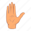 cartoon, gesture, hand, no, palm, sign, stop 