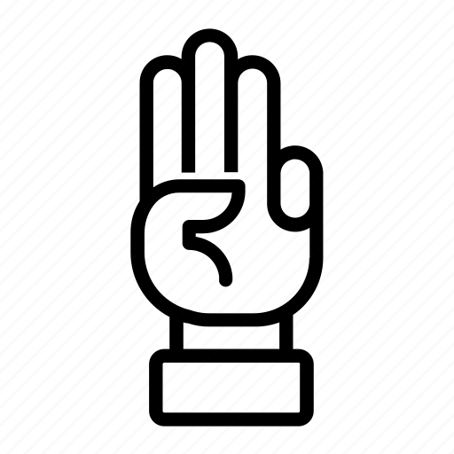 Counting, hand, number 3, three, three fingers icon - Download on Iconfinder