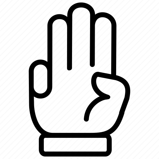 Counting, finger, gesture, hand, interaction, three, touch icon - Download on Iconfinder