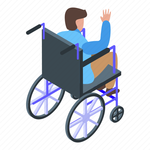 Boy, wheelchair, isometric icon - Download on Iconfinder