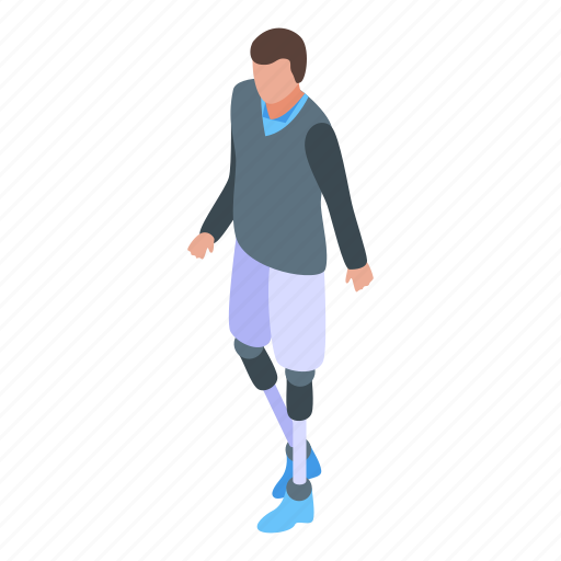 Walking, man, amputated, legs, isometric icon - Download on Iconfinder