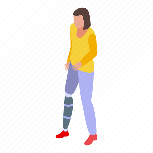 Woman, handicap, isometric icon - Download on Iconfinder