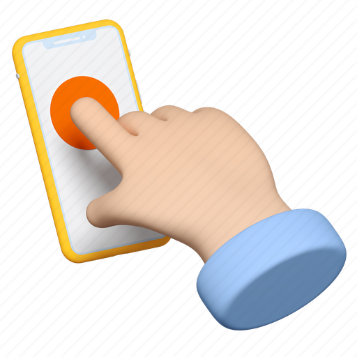 Smartphone, screen, hand, gesture 3D illustration - Download on Iconfinder