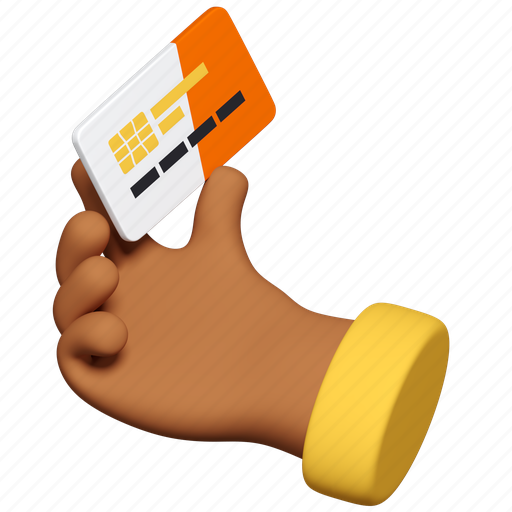 Credit card, hand, bank, finance 3D illustration - Download on Iconfinder